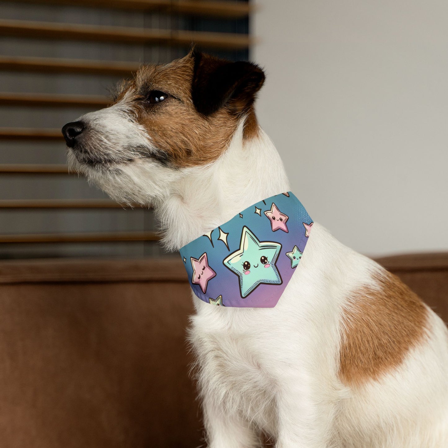 Kawaii Pastel Sparkle Stars Pet Bandana Collar