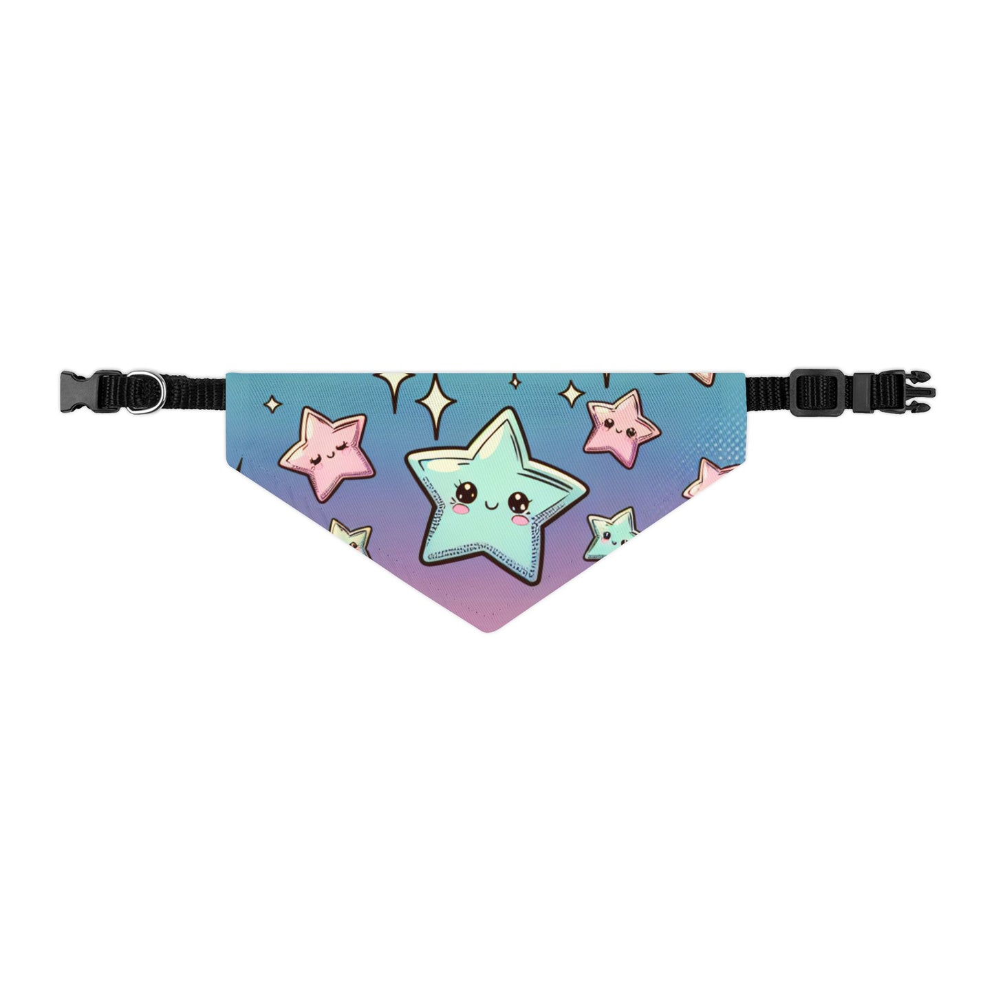 Kawaii Pastel Sparkle Stars Pet Bandana Collar