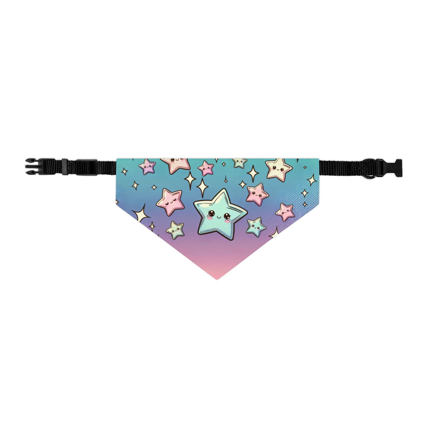 Kawaii Pastel Sparkle Stars Pet Bandana Collar