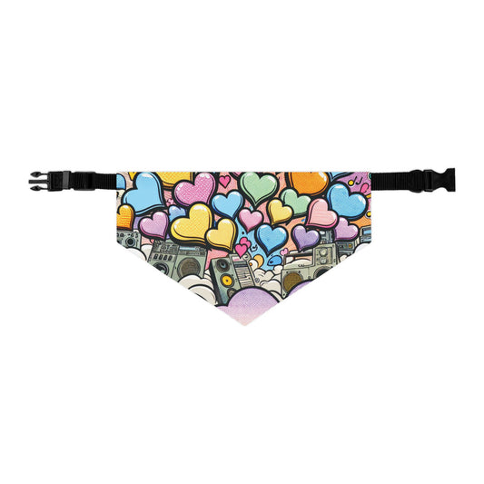 Kawaii Music and Hearts Pet Bandana Collar