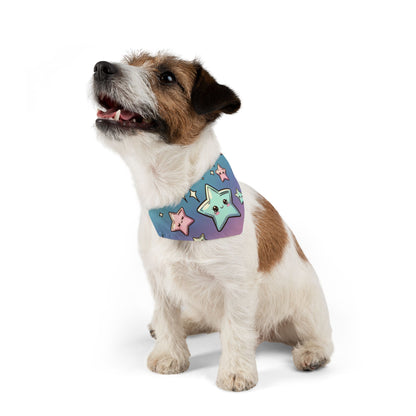 Kawaii Pastel Sparkle Stars Pet Bandana Collar