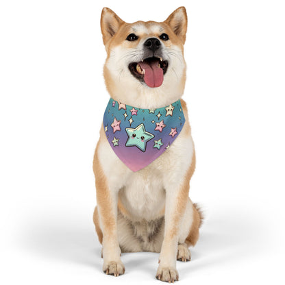 Kawaii Pastel Sparkle Stars Pet Bandana Collar