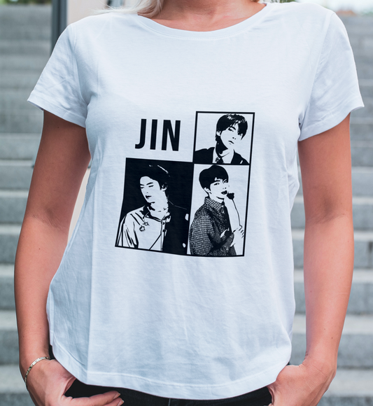 BTS Jin Bias K-pop short sleeve shirt.