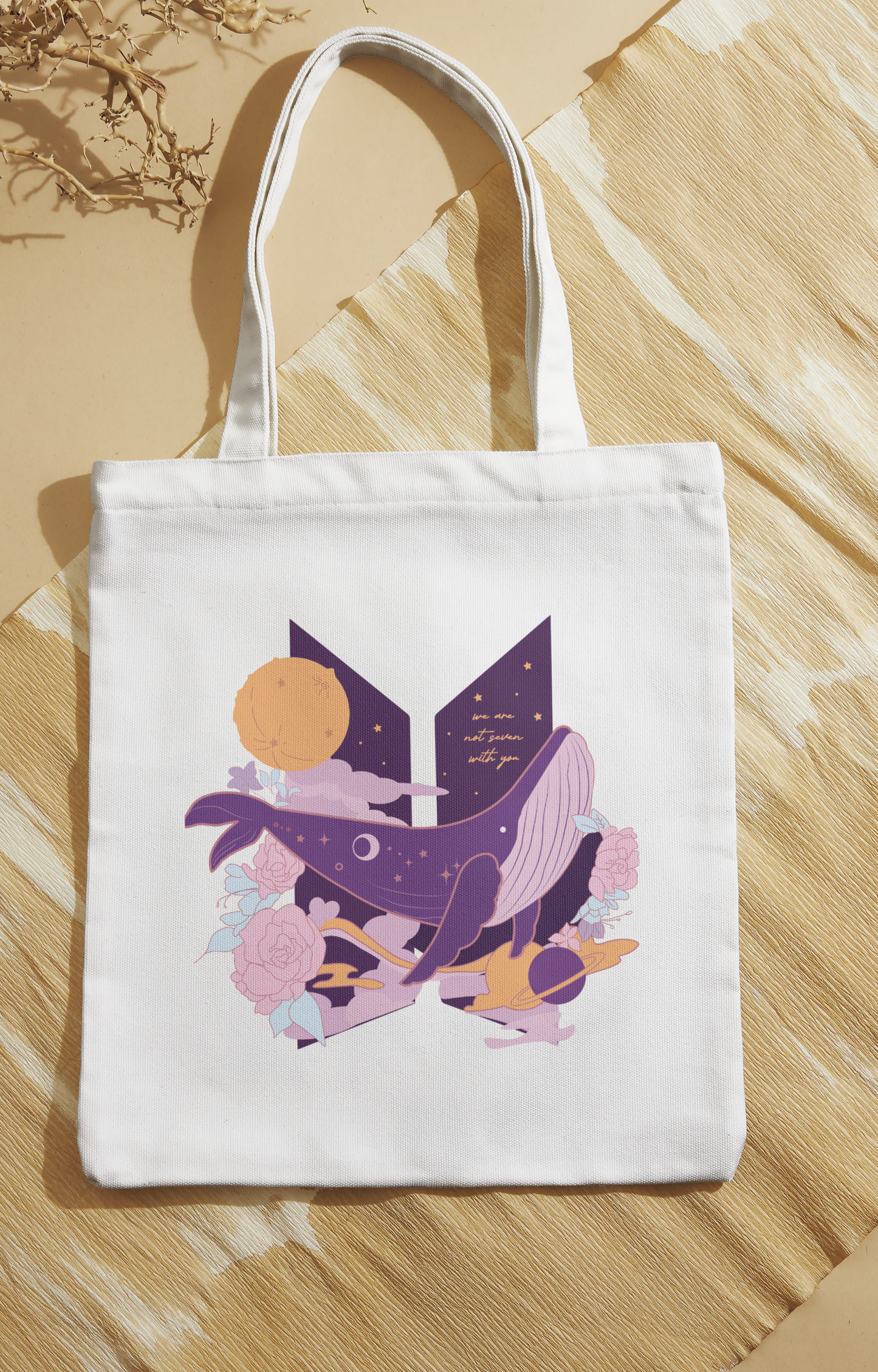 BTS Purple Whale Tote Bag