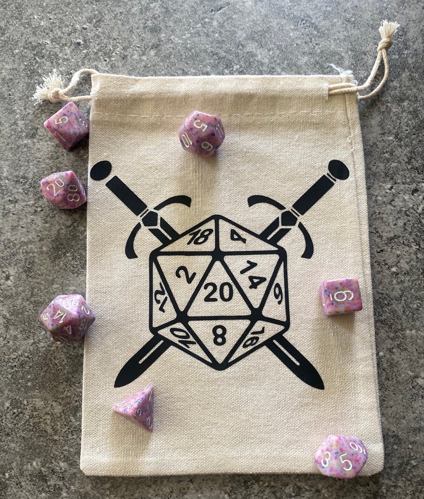 Crossed Swords Dice Bag