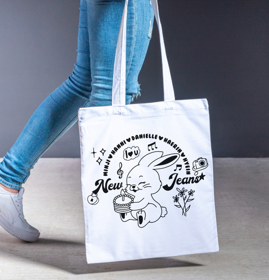 New Jeans Bunny Cake Tote Bag