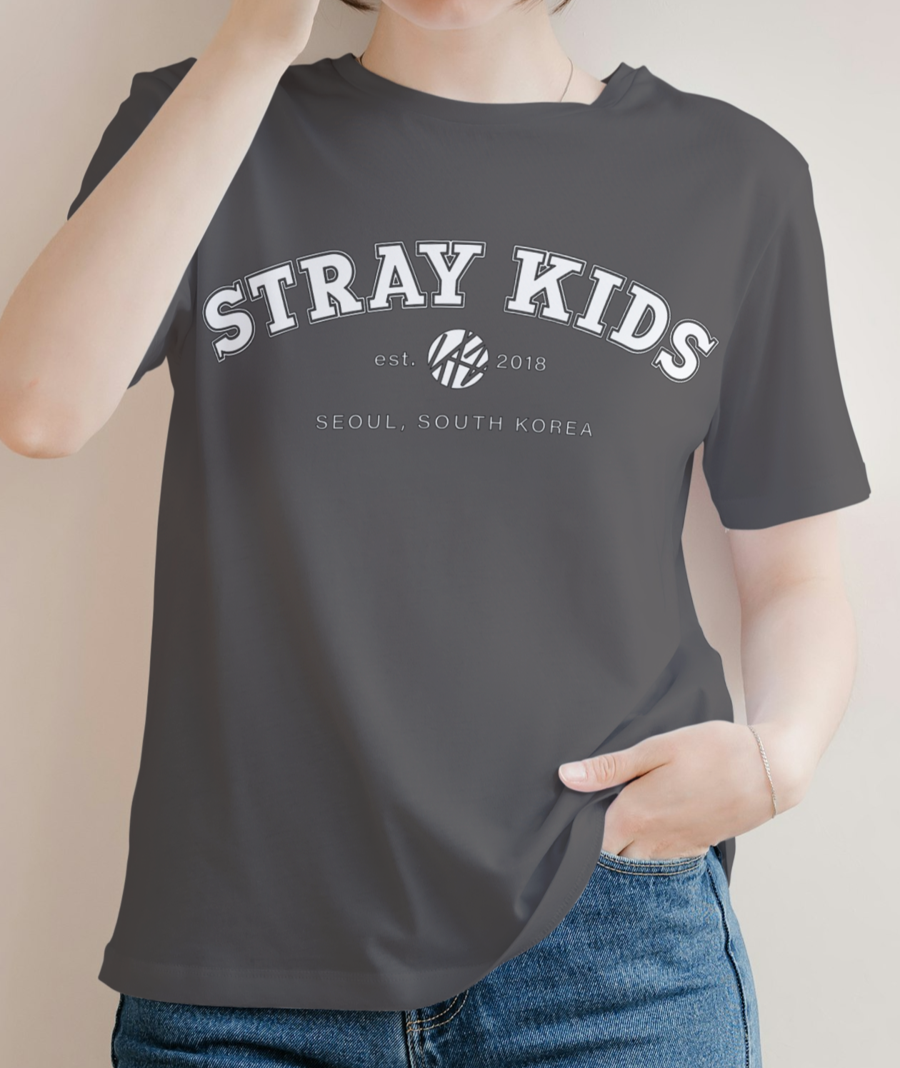 Stray Kids T-Shirt Athletic Font