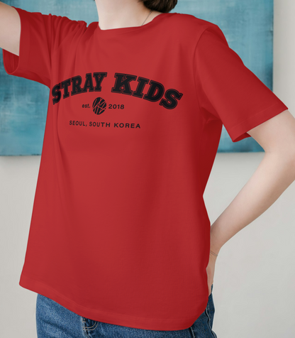 Stray Kids T-Shirt Athletic Font